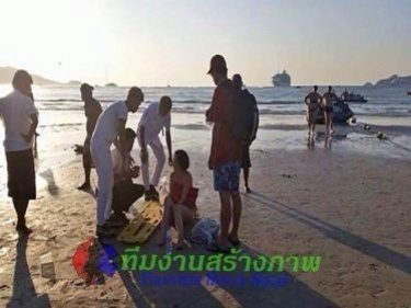 Chinese Tourist Breaks Leg in Phuket Parasail Crash at Patong Beach