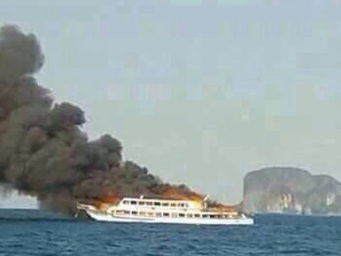 One dead, one missing as ferry burns and sinks near Phuket