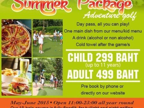 Adventure Golf Summer Package 299/499 Baht