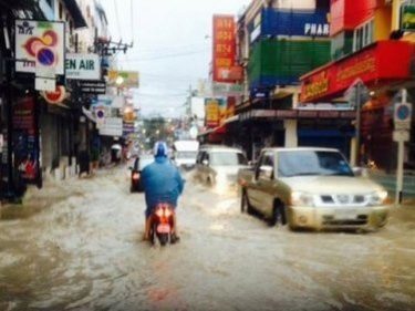 Phuket Lashed by Storms: Power Poles Down, Pumps Ease Patong Floods